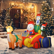 Close-up view of the 6ft Santa sleigh and penguin Christmas inflatable