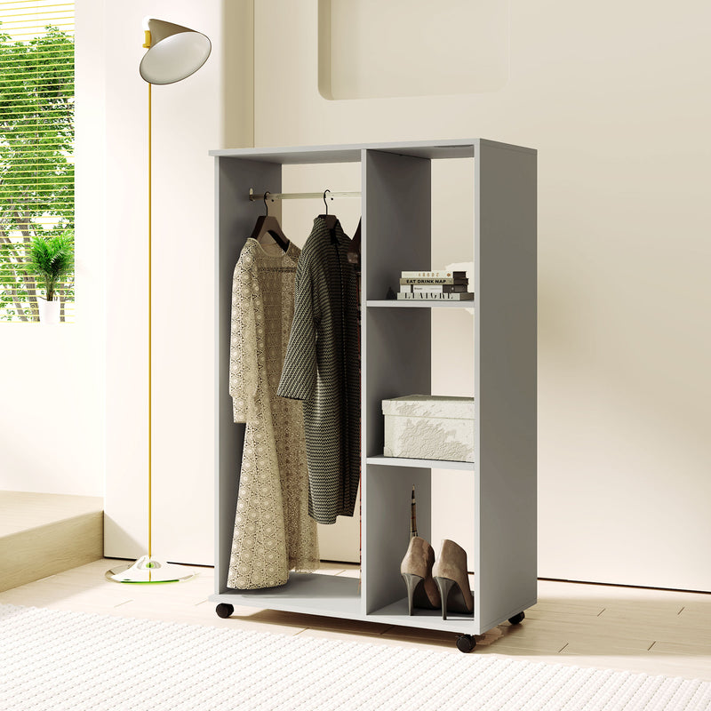 Grey open wardrobe on wheels – image 8