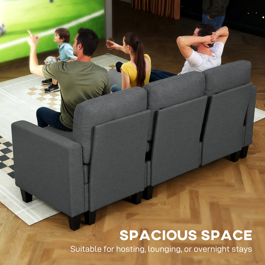 Three-Seater Storage Sofa Bed -  Charcoal Grey