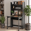 HOMCOM Foldable Desktop, Computer Desk with Storage Shelves, 80 x 69 x 155 cm, Black – view 9