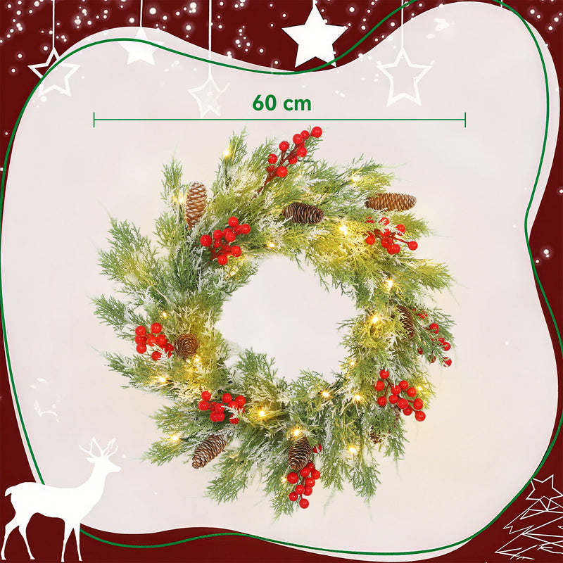 Diameter diagram for the 60cm pre-lit Christmas wreath