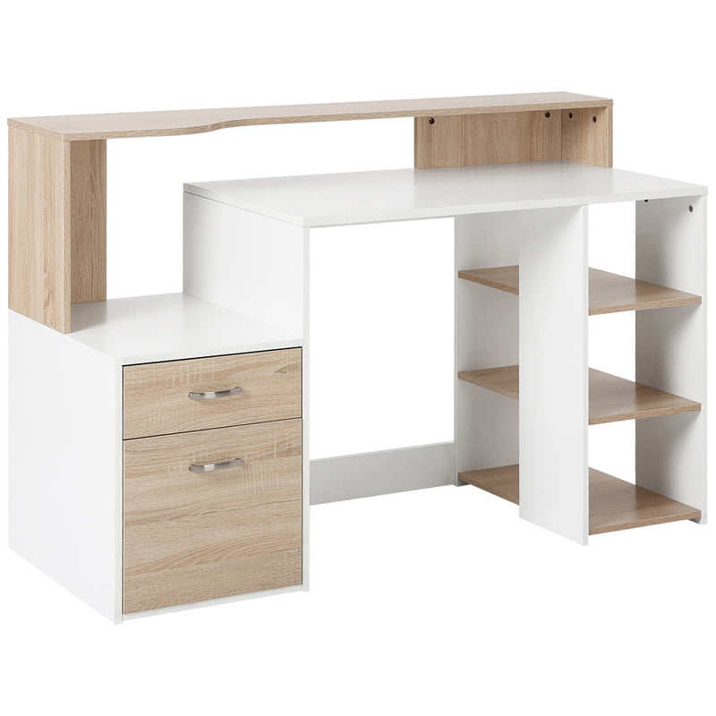 137 cm desk with drawers and printer stand – image 10