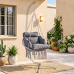 Outsunny Hanging Chair Outdoor Hammock Chair with Soft Cushion, Cotton Rope Boho Style Swing Chair, Hanging Garden – view 8