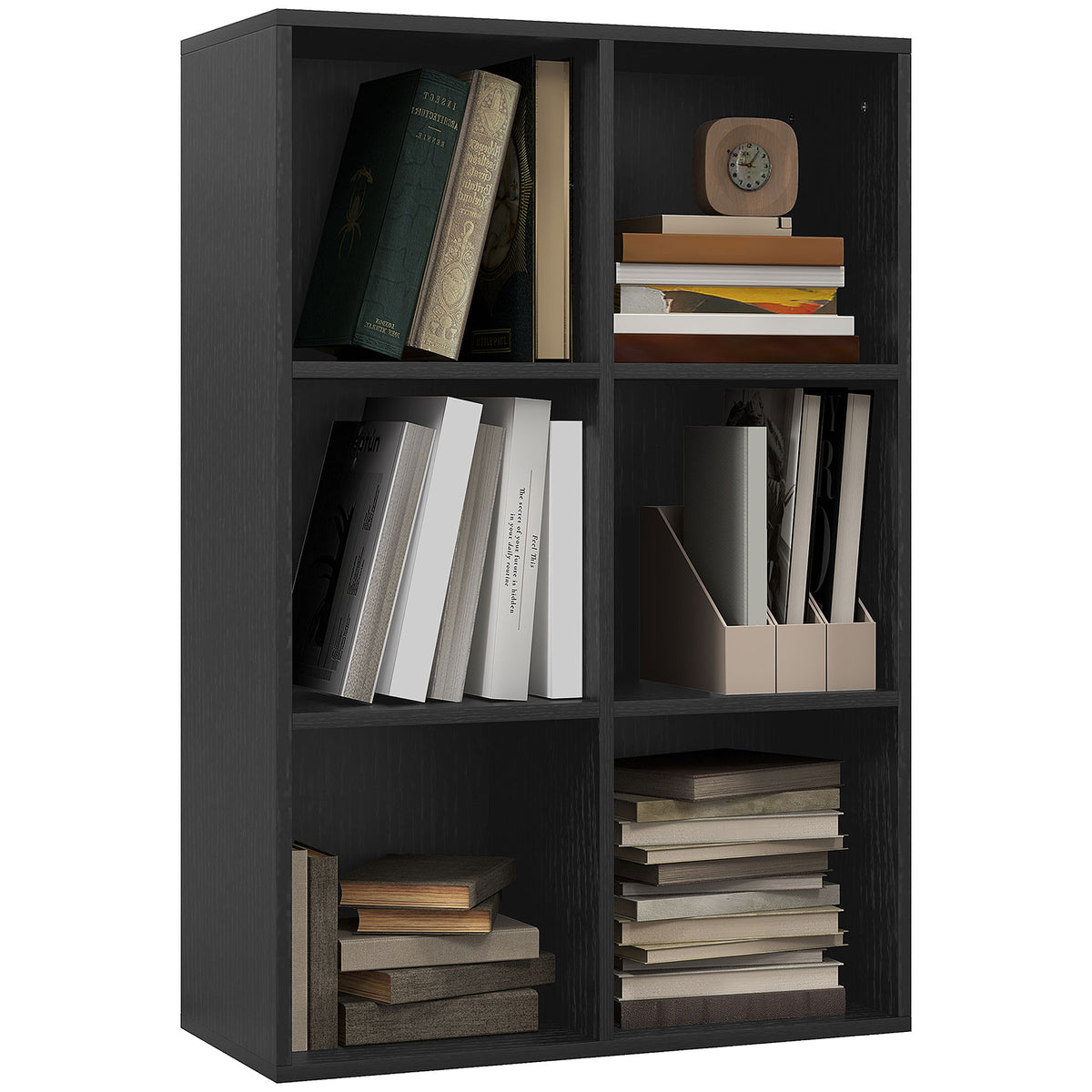 97.5 cm 6-Cube Reversible Bookcase – Black