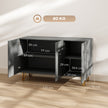 HOMCOM Modern Luxe High Gloss Sideboard, with Hairpin Legs, Grey – view 3