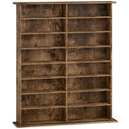 16-Compartment Media Shelf - Rustic Brown