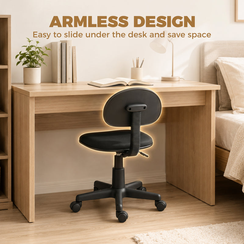 HOMCOM Small Armless Office Chair - Black – view 6