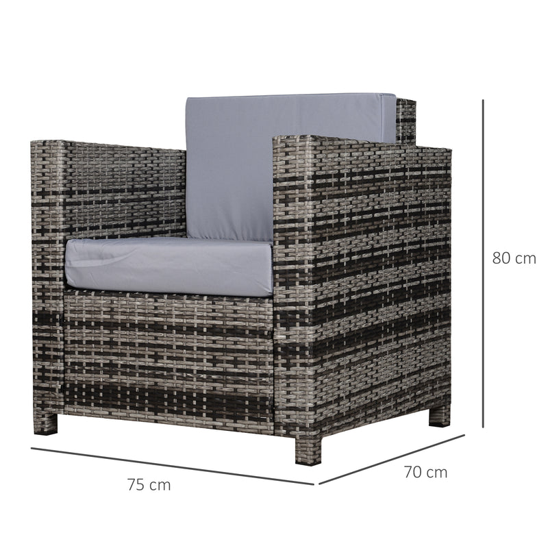 Mixed grey rattan armchair – image 3