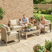 Outsunny 4 Piece Rattan Garden Furniture Set with 3-Seater Sofa, Armchairs, Table, Aluminium Frame Patio Conversation – view 2