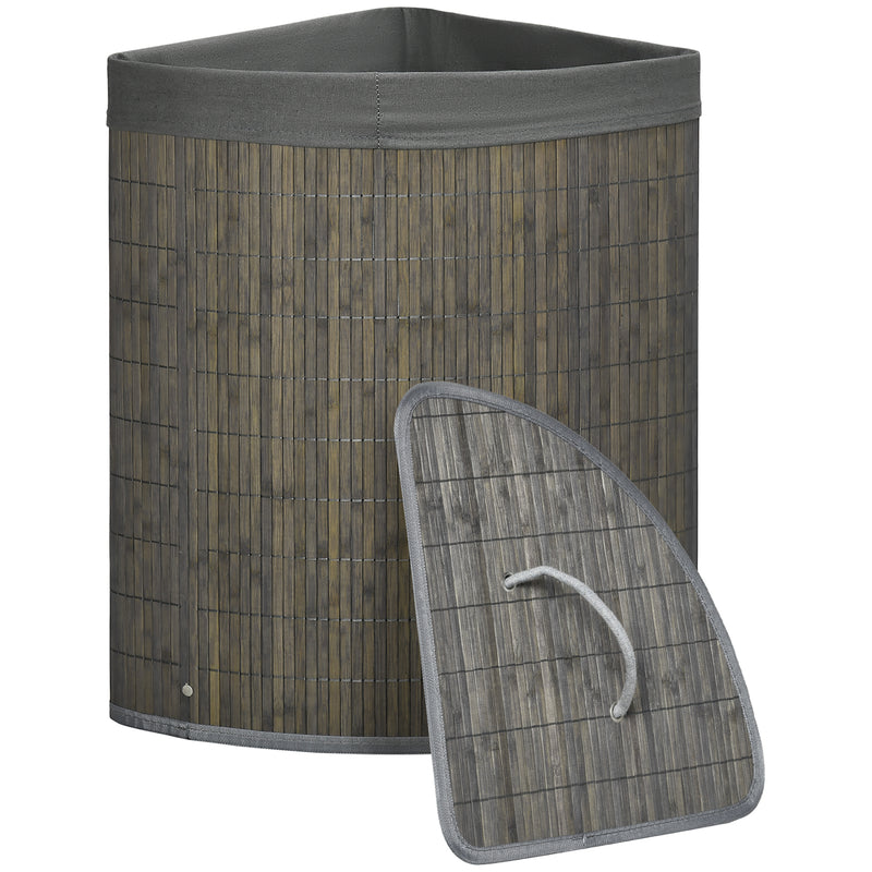 Corner bamboo laundry basket – image 10