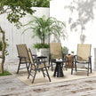 Outsunny Set of Four Folding Garden Chairs - Light Brown – view 7