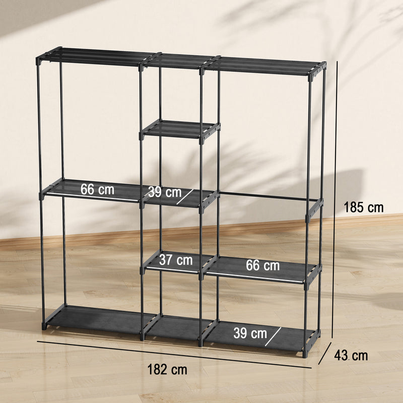 182 cm black open wardrobe – image 3