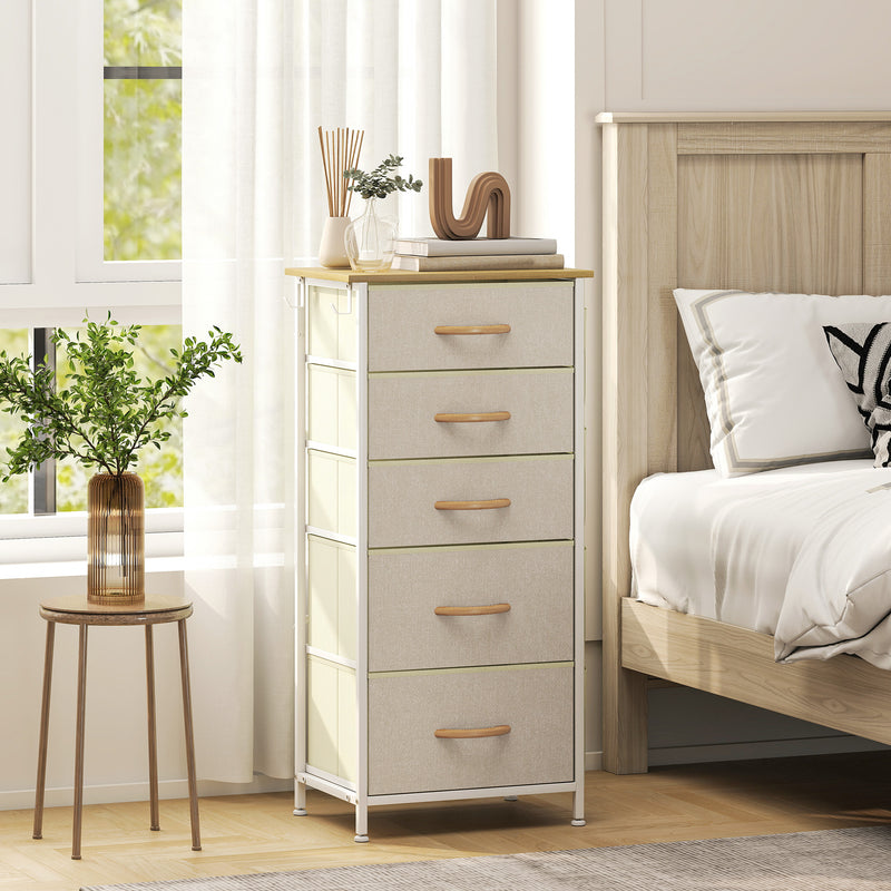 5-drawer fabric chest with side pockets – image 2