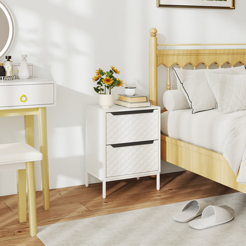 2-drawer fabric bedside chest – image 9