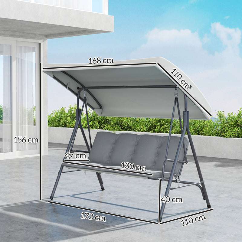 Light grey 3-seater swing – image 3