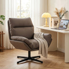 Accent Chair with 360 Swivel Armchair for Living Room with Padded Cushion Dark Brown