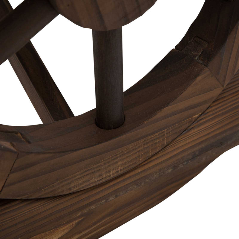 Wagon wheel wooden bench – image 9