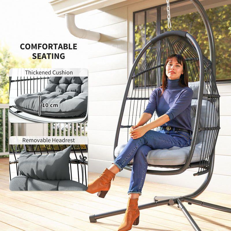Rattan hanging egg chair – image 4