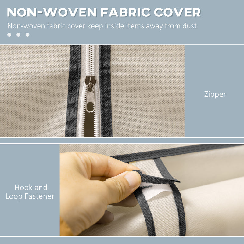 125 cm cream fabric wardrobe – image 5