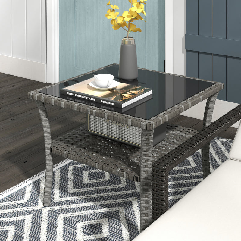 2-tier rattan coffee table – image 10