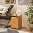 Mobile filing cabinet – natural wood – image 8