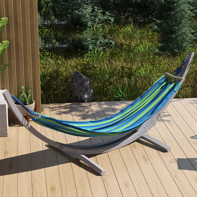 Outsunny 3.25m Wooden Hammock Stand Universal Fit Garden Picnic Camp Accessories, Grey – view 8