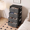 HOMCOM Chest of Drawers, Dresser with 4 Fabric Drawers, 4 Pockets, 2 Hooks and Steel Frame, Storage Unit, Grey – view 8