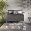 Outsunny 160L Storage Two-Seater Rattan Bench - Grey – view 5