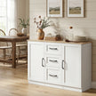 HOMCOM Sideboard Storage Cabinet, Modern 110 cm Buffet Storage Cabinet with 3 Drawers and 2 Soft Close Doors, White – view 9
