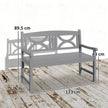Outsunny 2-Seater Wooden Garden Bench Outdoor Patio Loveseat for Porch, Grey – view 3