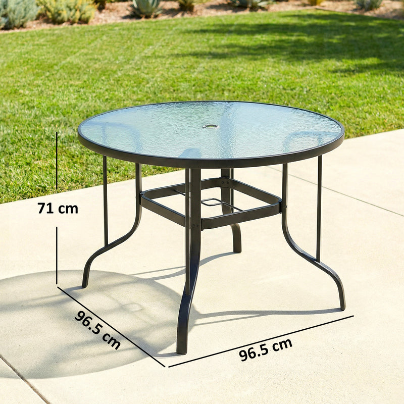 Round glass garden dining table – image 3