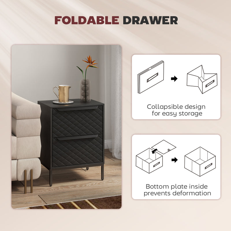 2-drawer fabric bedside chest – image 6