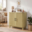 HOMCOM 80cm Sideboard Buffet Cabinet, Storage Cabinet with 2 Curved Doors, Adjustable Shelf and Legs for Dining Room – view 2