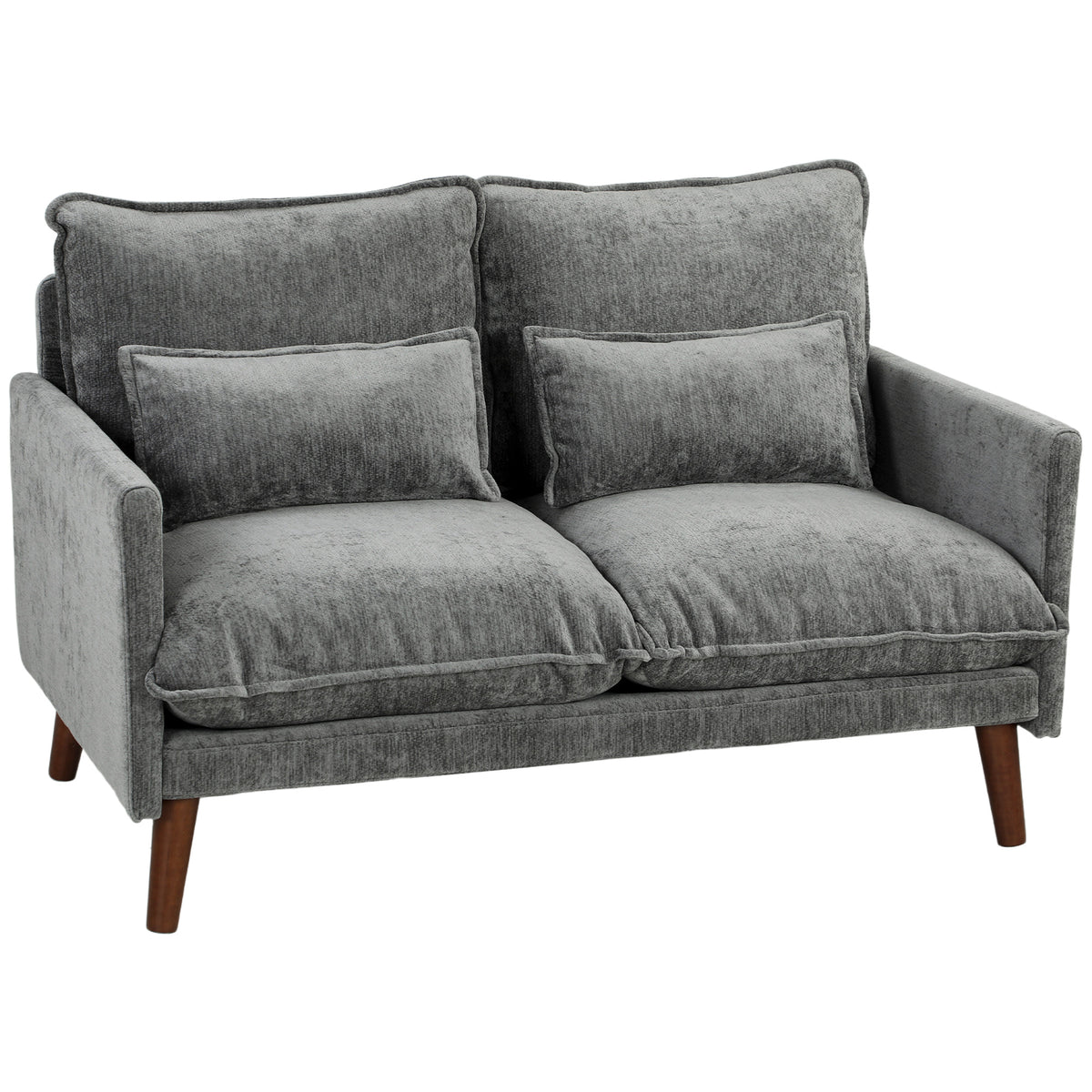 131 cm Velvet 2-Seater Sofa with Pocket Springs – Grey