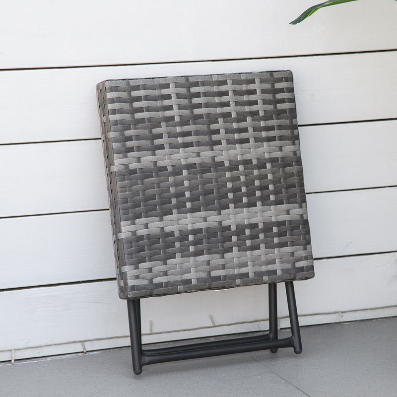 Square folding rattan side table – image 8