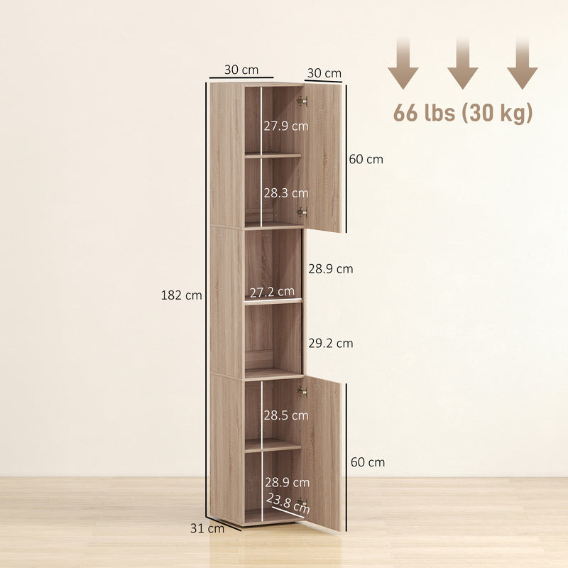 182 cm tall fluted bathroom cabinet – image 3