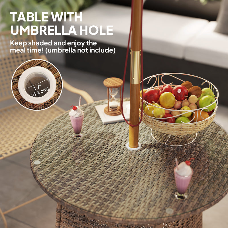 Round rattan garden table – image 5