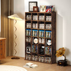 CD Storage Unit with Adjustable Shelves, 89 x 130.5 cm, Rustic Brown