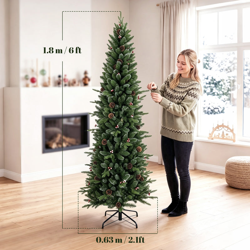 6ft slim pine pencil Christmas tree – image 3