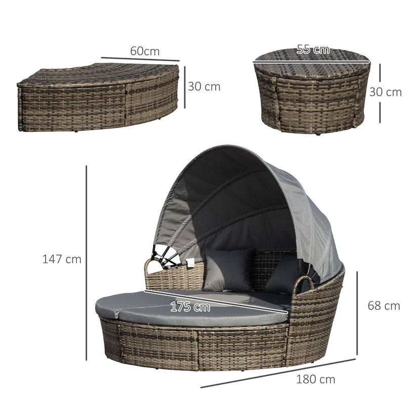 Round rattan daybed set – image 3