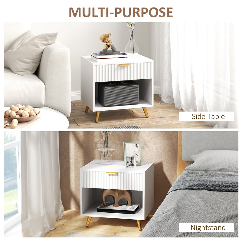 White & gold bedside table – image 6