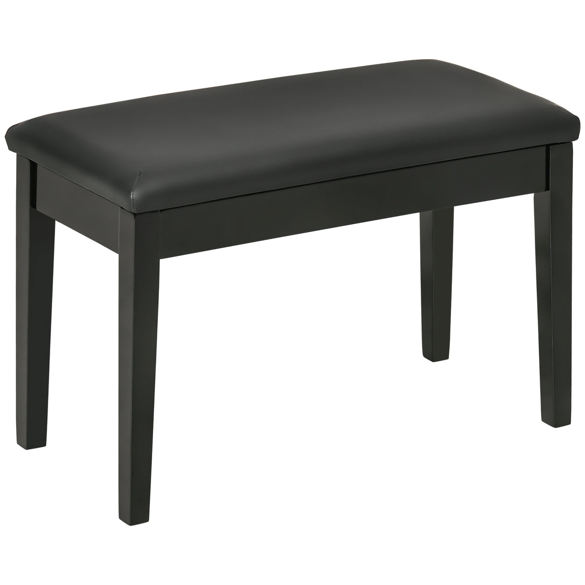 Padded Piano Bench with Hidden Sheet Music Storage – Black