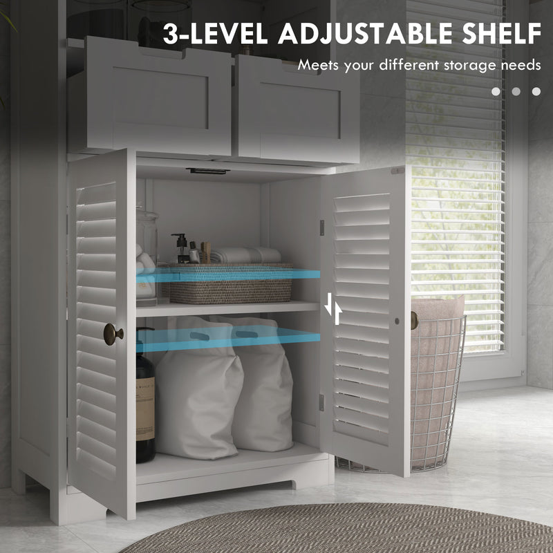 White bathroom storage unit with drawers – image 5
