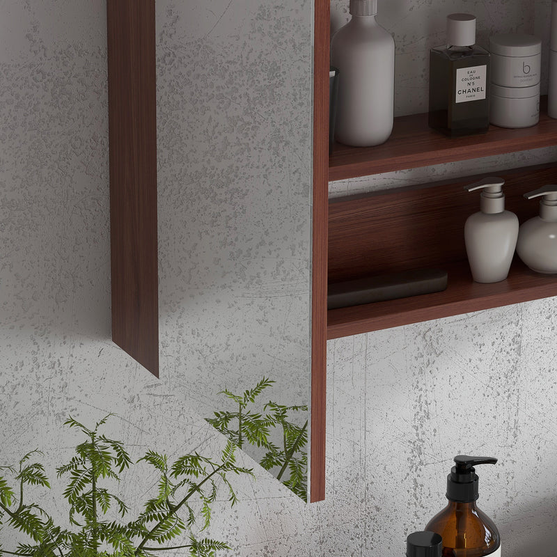 Light walnut double door mirror cabinet – image 9