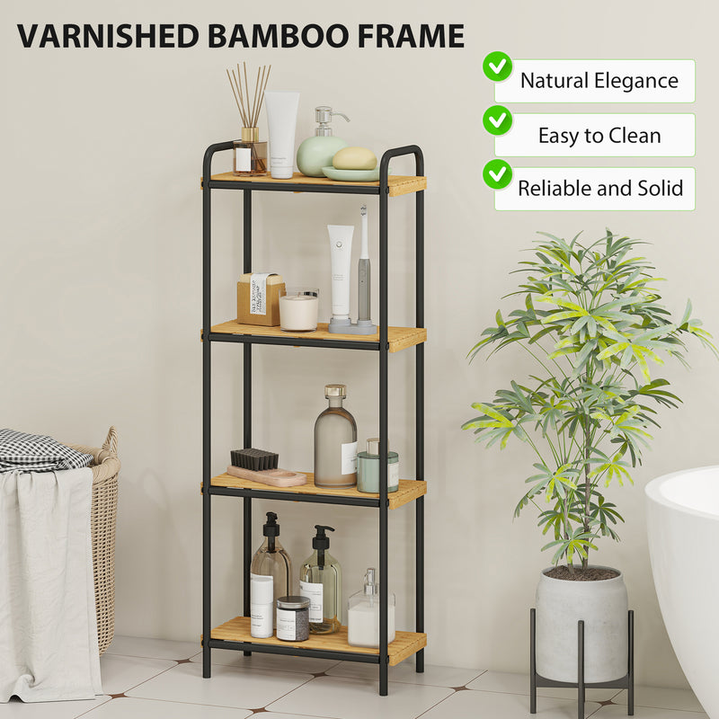 4-tier bamboo bathroom shelf – image 5