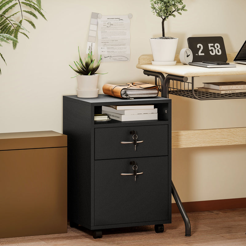 Mobile filing cabinet – black – image 2