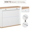 White & wood effect mirror cabinet – image 7