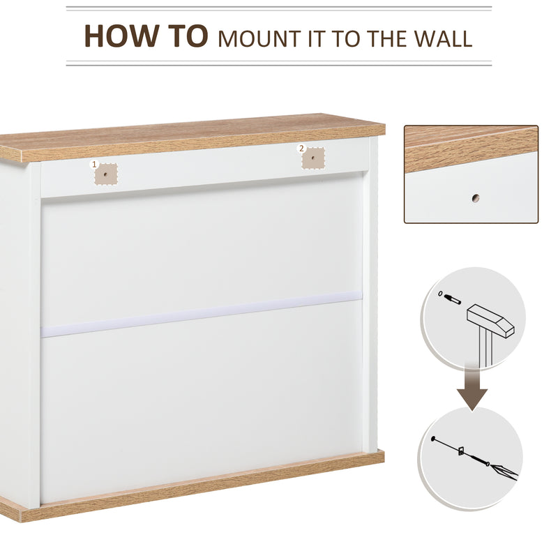 White & wood effect mirror cabinet – image 7