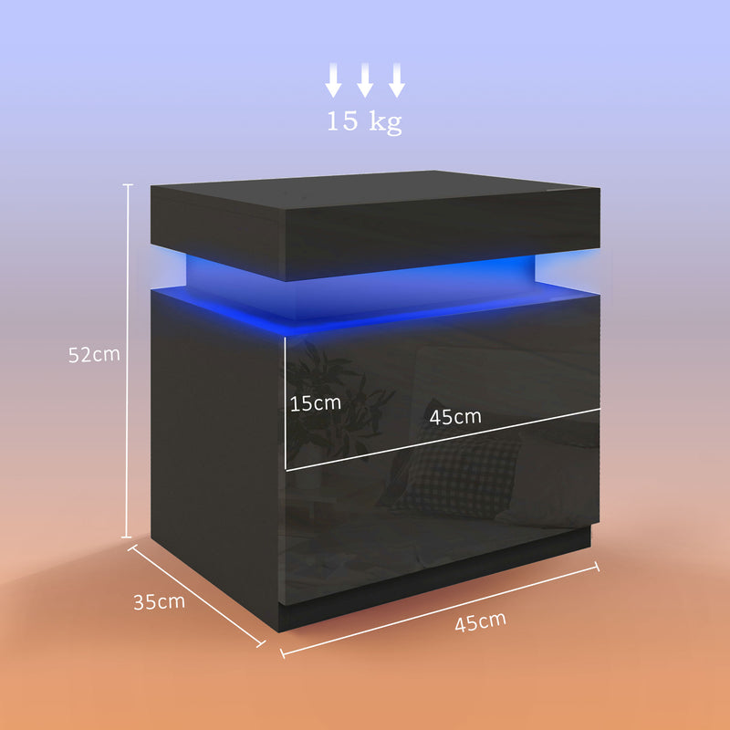 Black LED bedside table – image 3