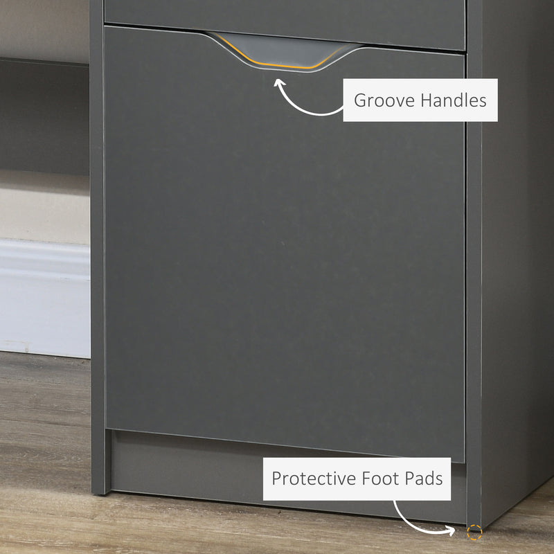 High gloss computer desk with cabinet – image 6
